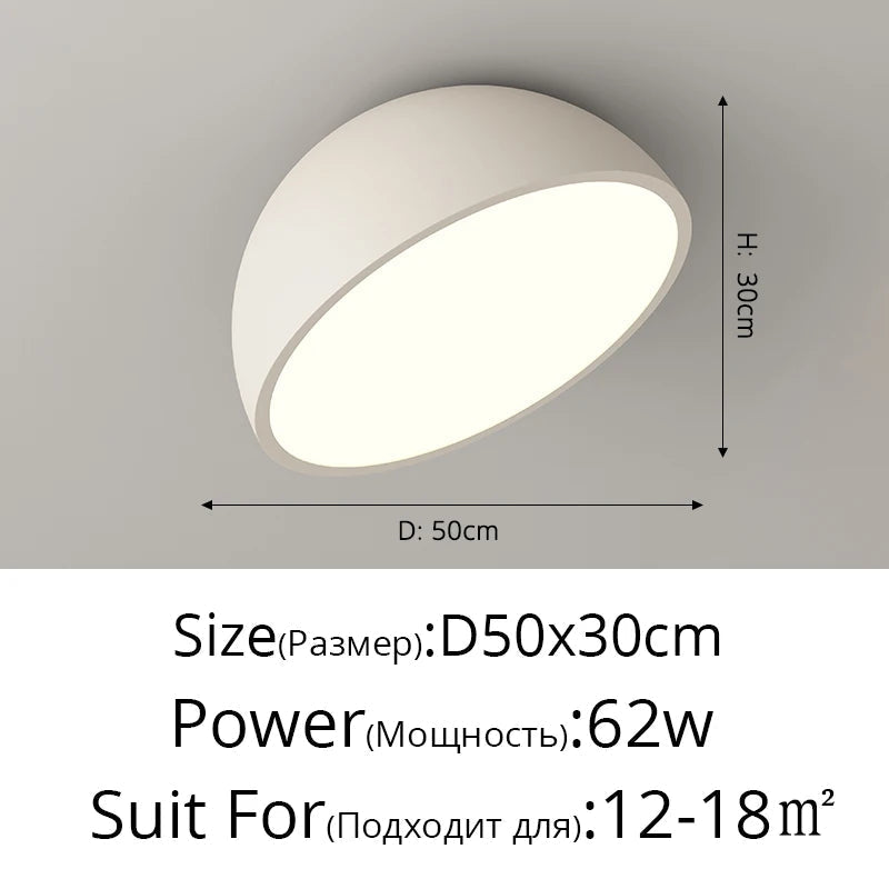 Plafonniers Led créatifs en acrylique blanc et noir