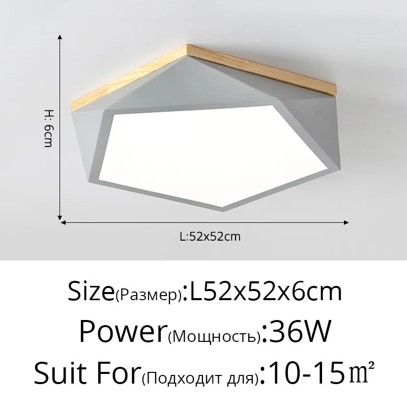 plafonniers led géométriques simples et modernes pour éclairage