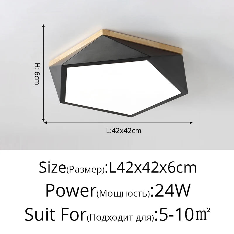 plafonniers led géométriques simples et modernes pour éclairage