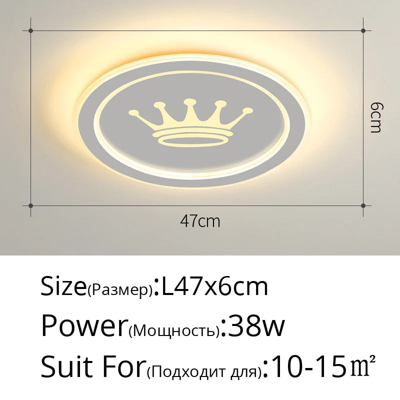 plafonniers led modernes avec motif couronne pour décoration maison
