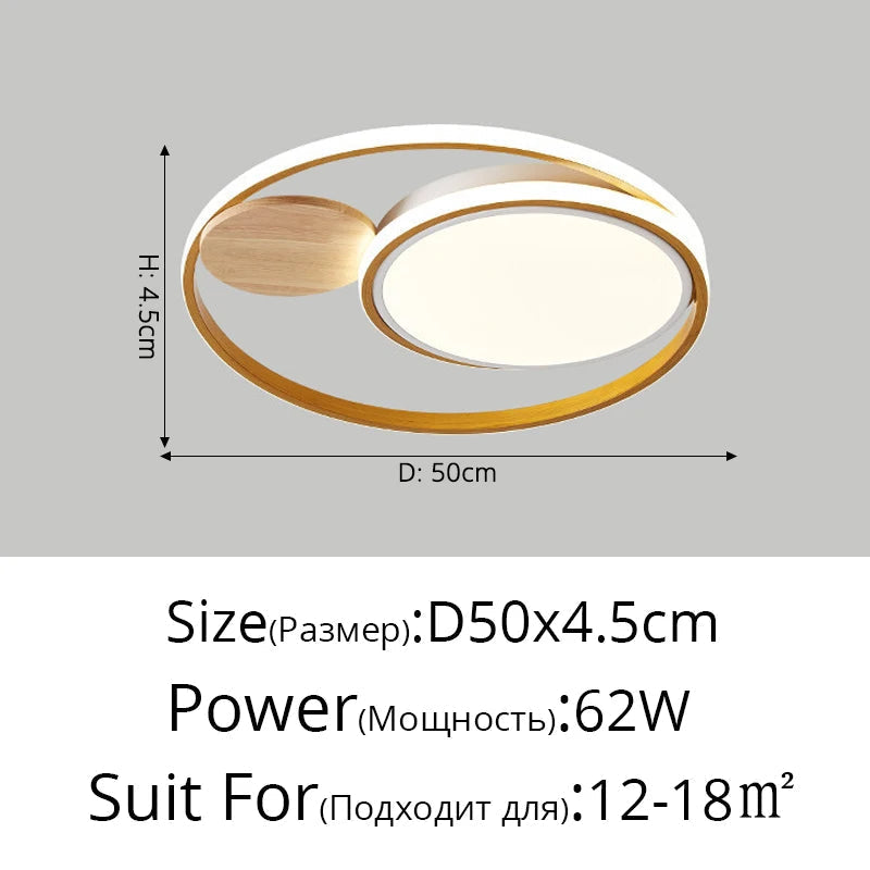 plafonniers led modernes style japonais en bois acrylique