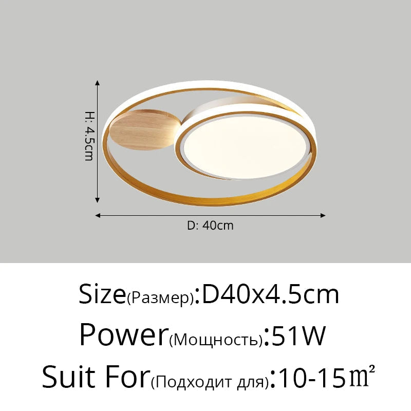 plafonniers led modernes style japonais en bois acrylique