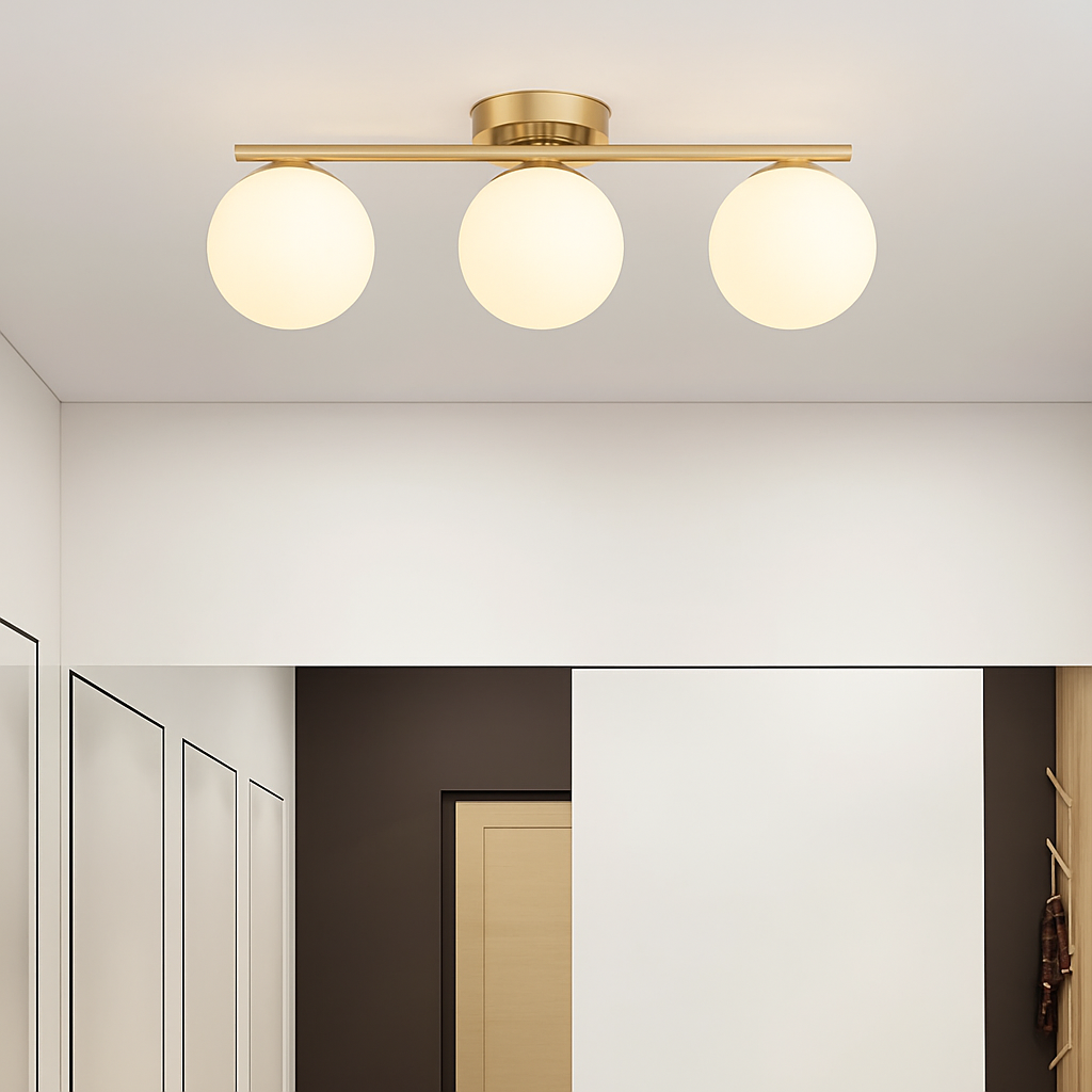 Plafonniers LED nordique fer verre boule plafonniers couloir allée balcon cuisine Simple moderne créatif décor à la maison Lustre
