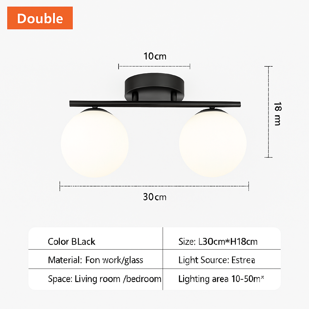 Plafonniers LED nordique fer verre boule plafonniers couloir allée balcon cuisine Simple moderne créatif décor à la maison Lustre