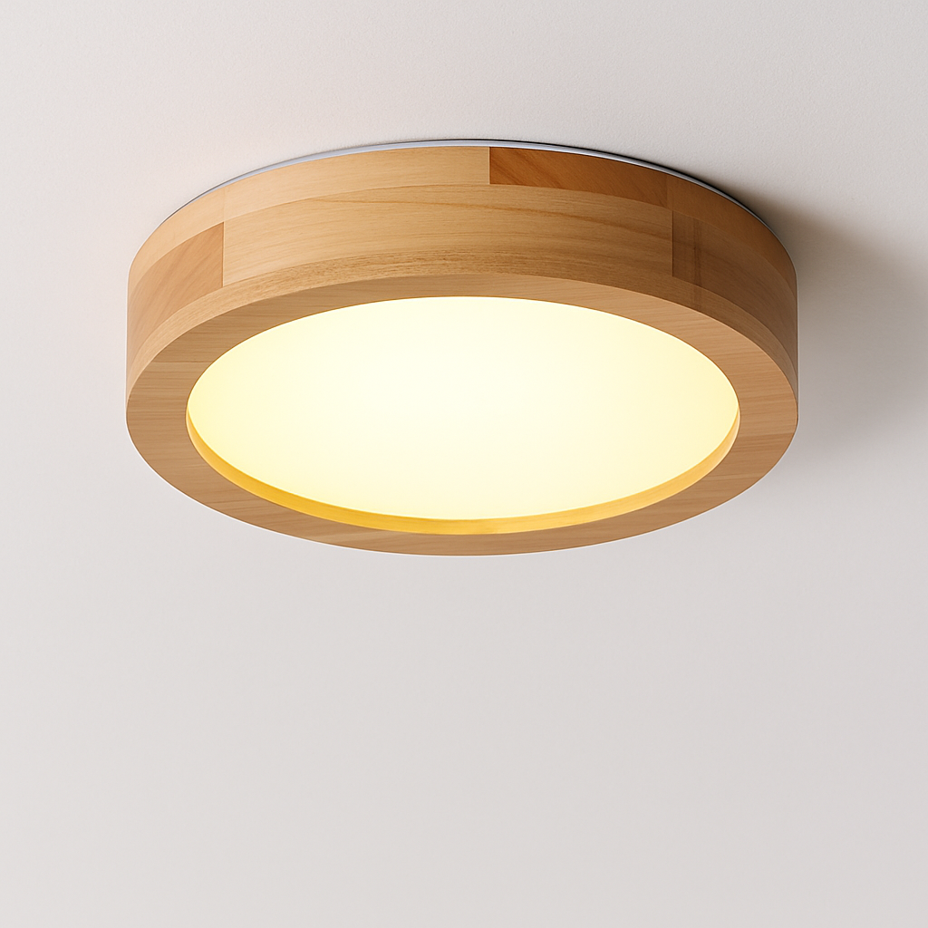 Plafonniers ronds simples chambre Led plafonniers lampe en bois décor à la maison Lampen nordique couloir étude cuisine salle à manger lampe