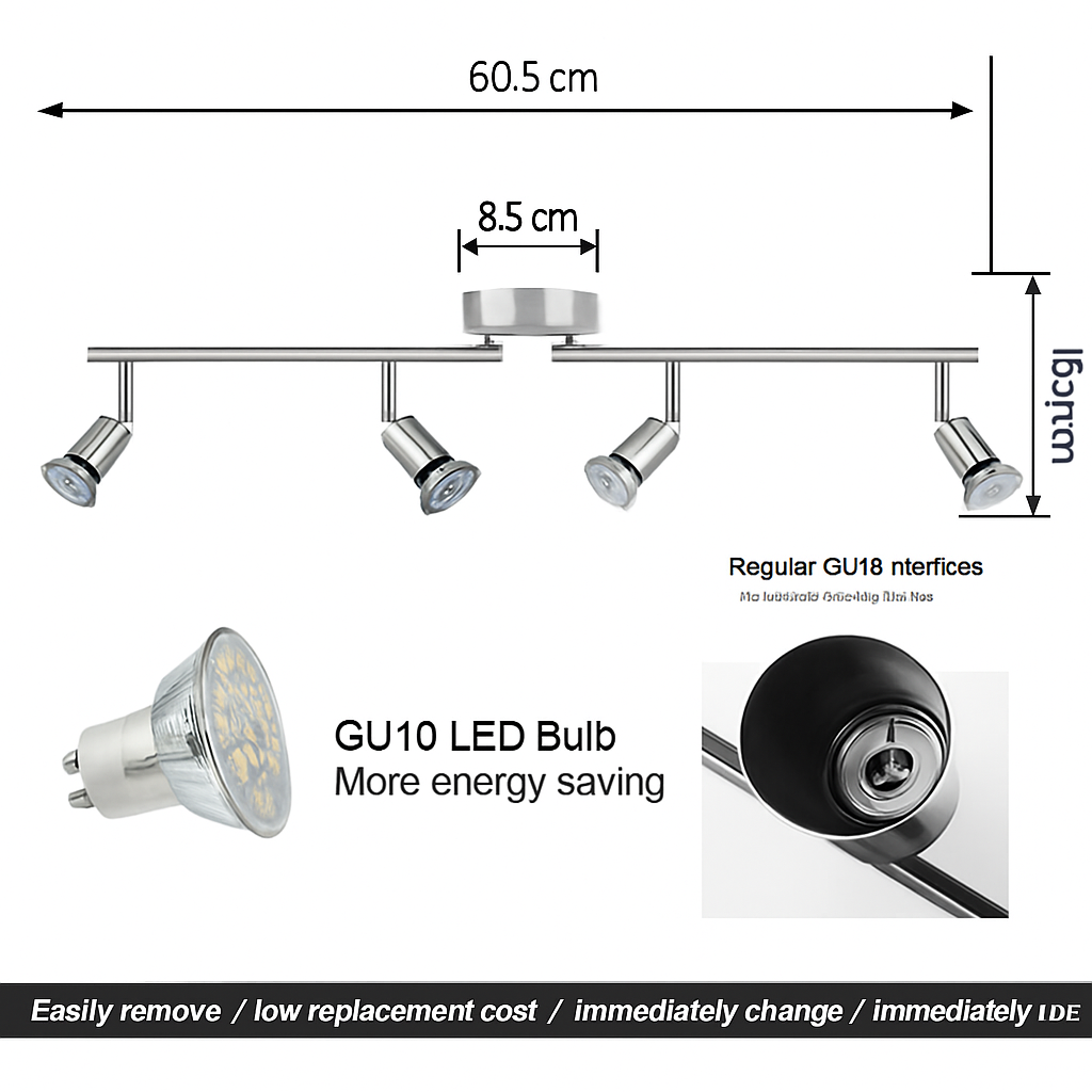 plafonniers rotatifs angle réglable avec ampoule led pour éclairage spot