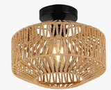 Plafonniers Rotin E27 Ampoules Lustre Luminaire Tissé À La Main Lampe Celing Lampe Encastrée Pour Couloir Chambre Cuisine