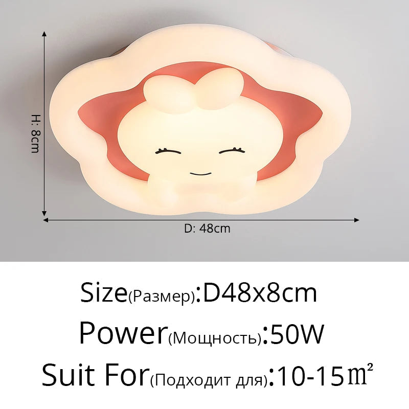 plafonniers simples pour enfants motif lapin dessin animé créatif