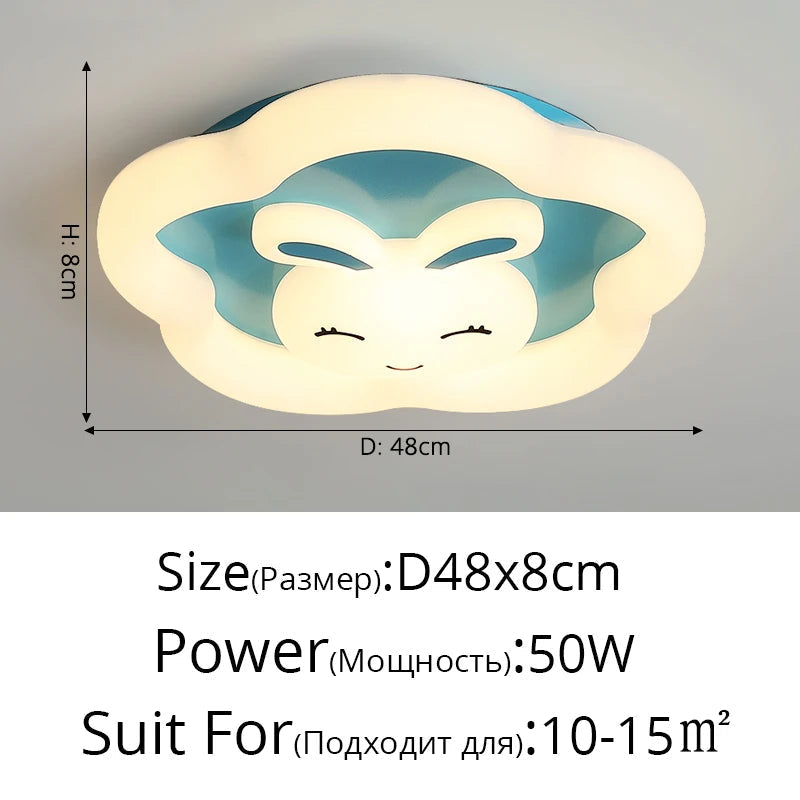 plafonniers simples pour enfants motif lapin dessin animé créatif