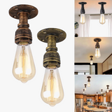 Plafonniers à tuyaux rétro Vintage E27 Loft plafonnier monté en Surface luminaires lampes à tuyaux en fer industriel