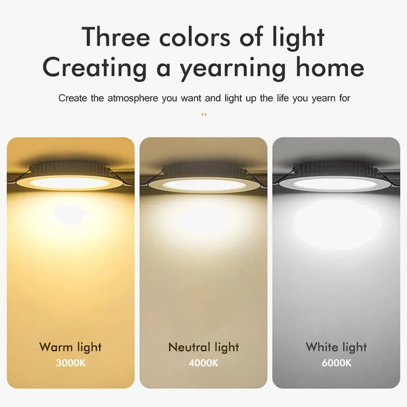 plafonniers ultra minces encastrés led spots d'intérieur panneau lumineux rond