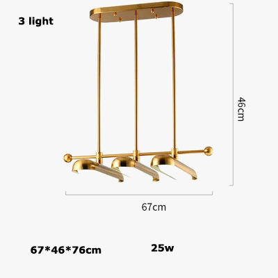 Postmodern doré Art déco doré fer verre Lustre éclairage Lustre Suspension Luminaire Lampen pour salle à manger