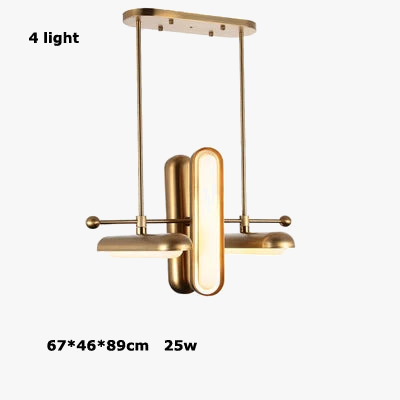 Postmodern doré Art déco doré fer verre Lustre éclairage Lustre Suspension Luminaire Lampen pour salle à manger