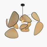 Postmodern LED lustres de plafond feuille grille rurale fait à la main en rotin suspension lumière maison salon chambre Art décor suspension lampe