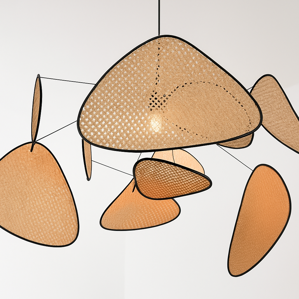 Postmodern LED lustres de plafond feuille grille rurale fait à la main en rotin suspension lumière maison salon chambre Art décor suspension lampe