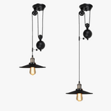 Suspension Poulie en fer rétro Vintage Loft Antique réglable