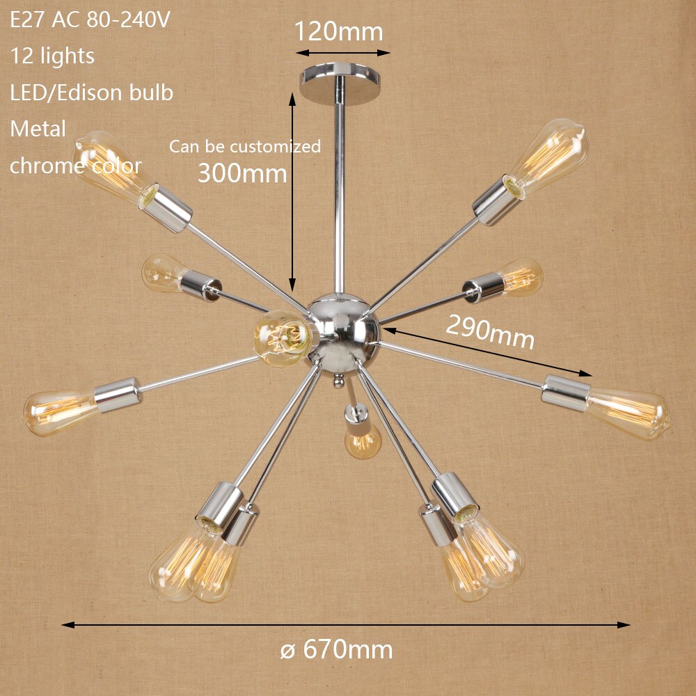 Lustre moderne LED style araignée métallique réglable Makari