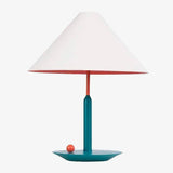 Lampe à poser moderne LED avec abat-jour conique blanc
