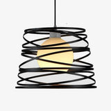 Suspension design spirales irrégulières noire