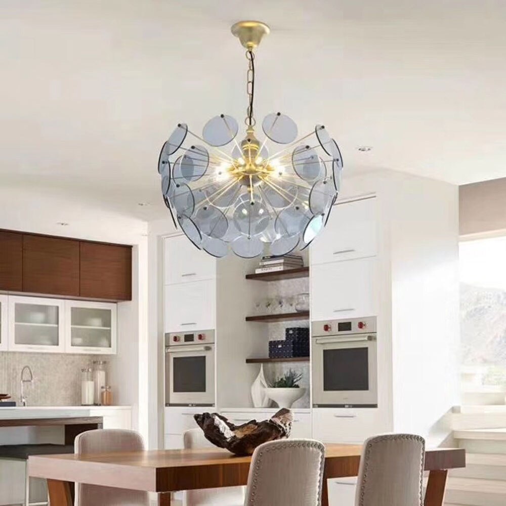 Lustre moderne en forme de dent de lion en verre Nahia