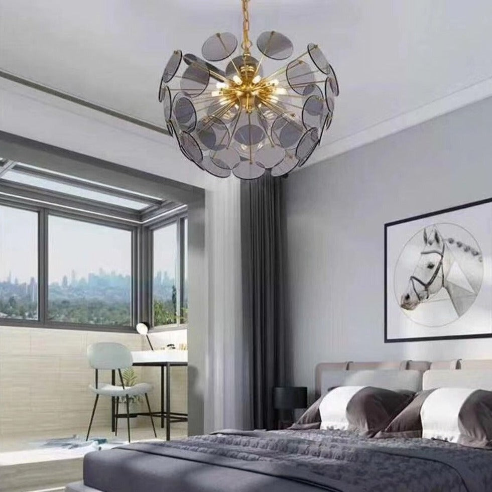 Lustre moderne en forme de dent de lion en verre Nahia