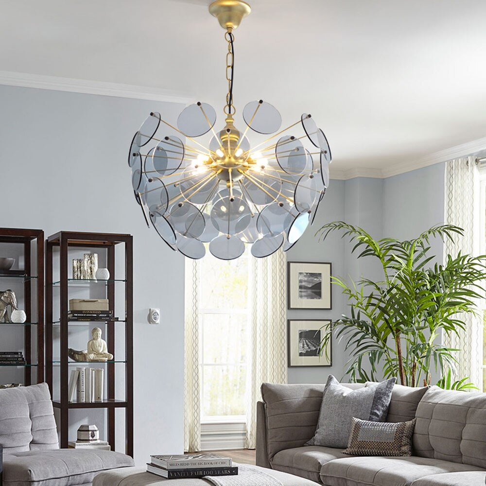 Lustre moderne en forme de dent de lion en verre Nahia