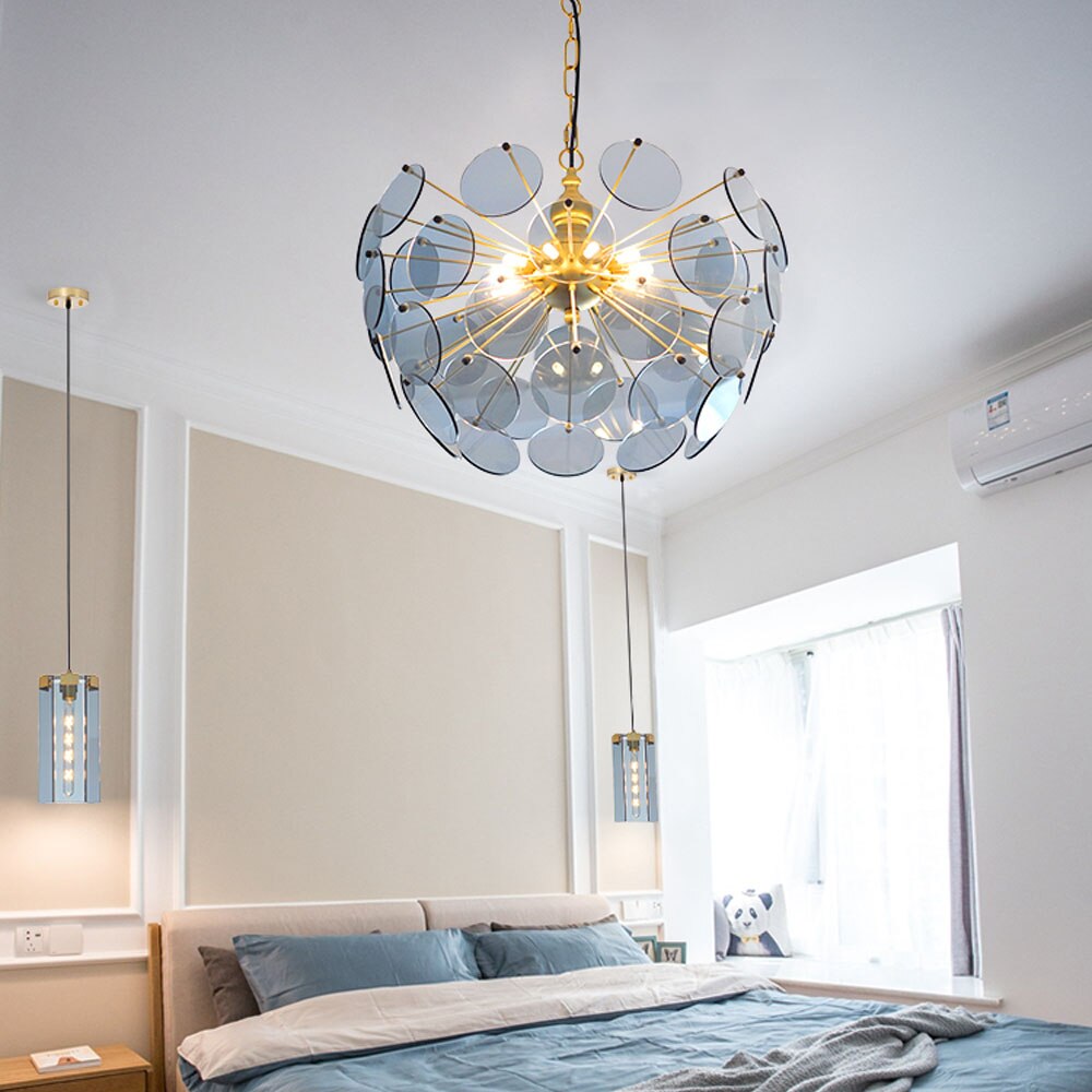 Lustre moderne en forme de dent de lion en verre Nahia