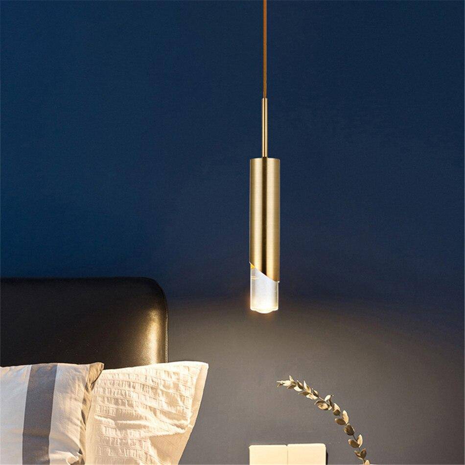 Suspension design LED avec cylindre en métal style Luxury