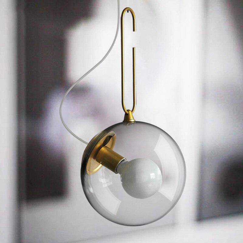 Suspension design à LED boule en verre et métal Light