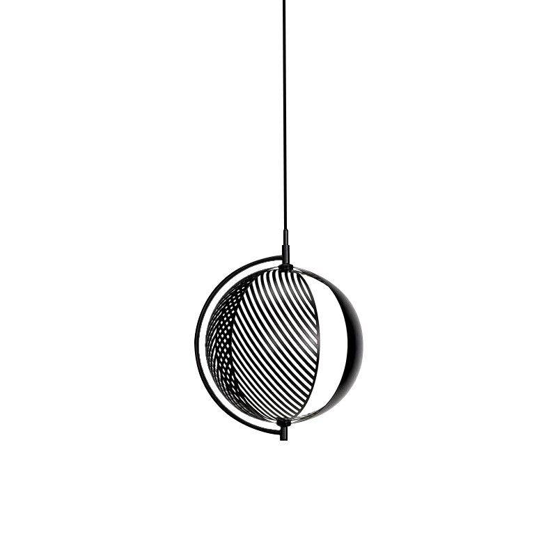 Suspension design à LED en boule métal style industriel