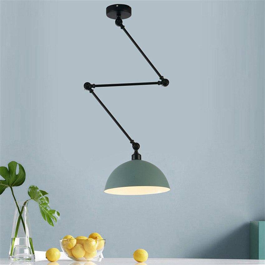 Plafonnier LED design à bras articulé et abat-jour coloré Macaron