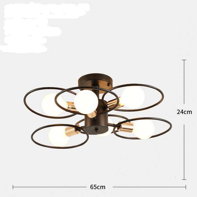 Plafonnier LED avec plusieurs cercles en métal