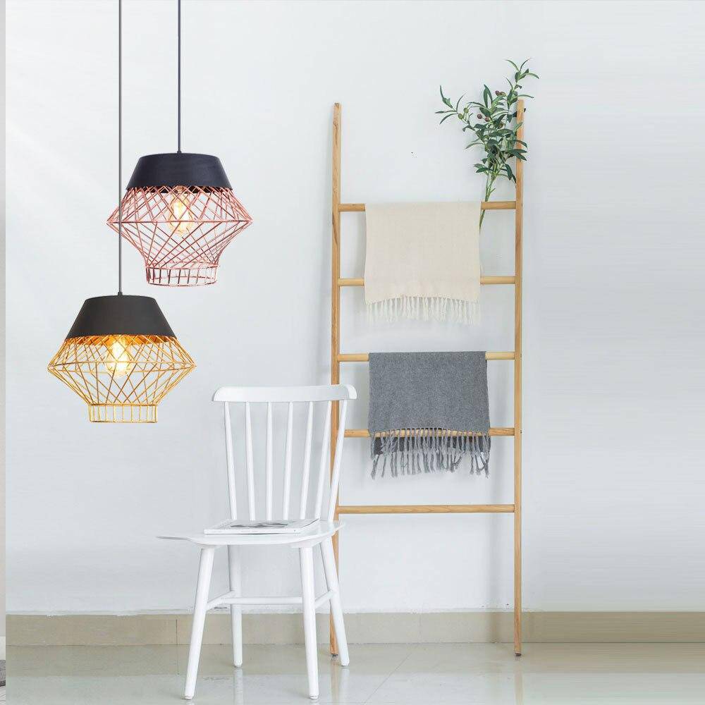 Suspension design à LED avec cage en métal industrielle Loft