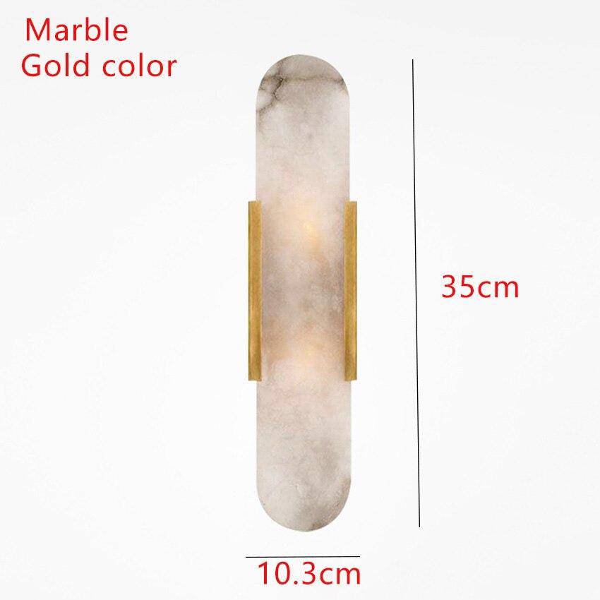 Applique murale design à LED en marbre arrondi et métal doré Luxury