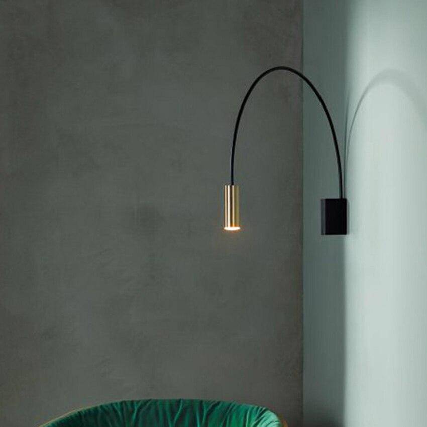 Applique murale design LED métal en forme de demi-cercle noir