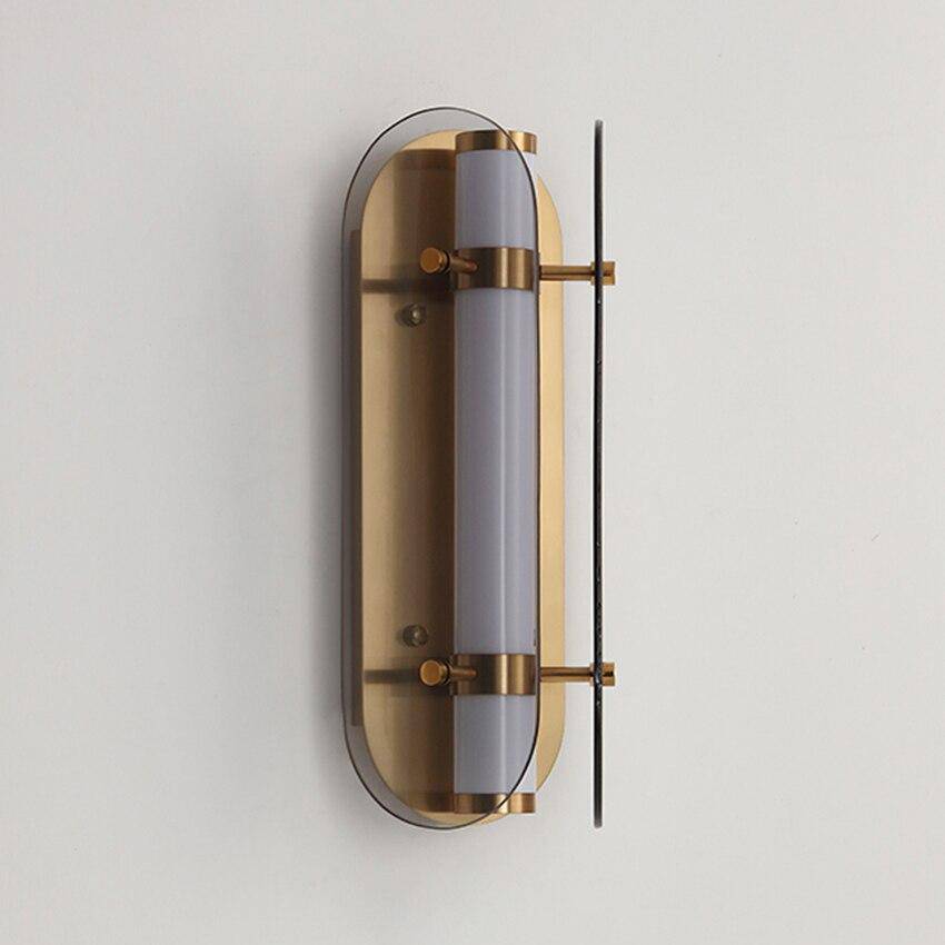 Applique murale industrielle LED avec tube en métal et verre Sconce