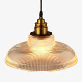 Suspension en verre et support doré style vintage Loft