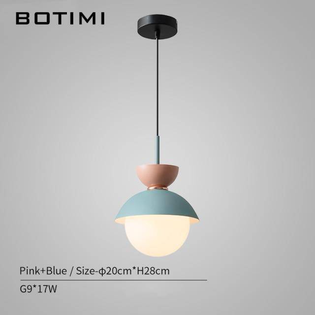 Suspension design à LED en verre et métal coloré Hang
