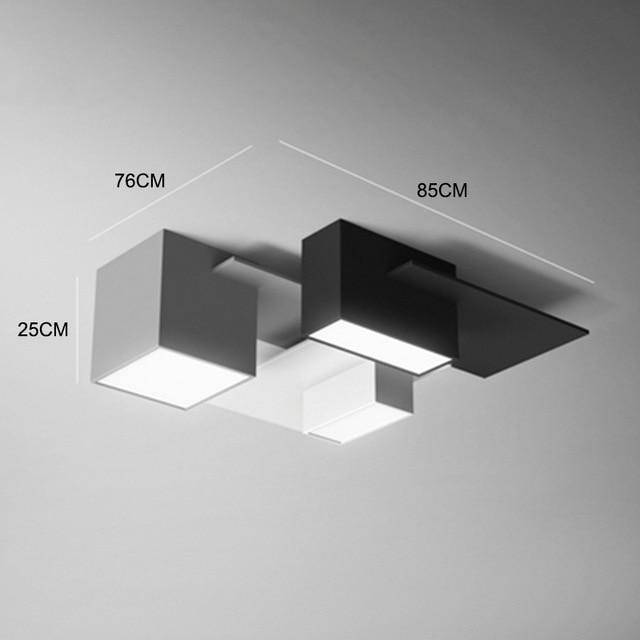 Plafonnier design LED à formes géométriques modernes noires et blanches