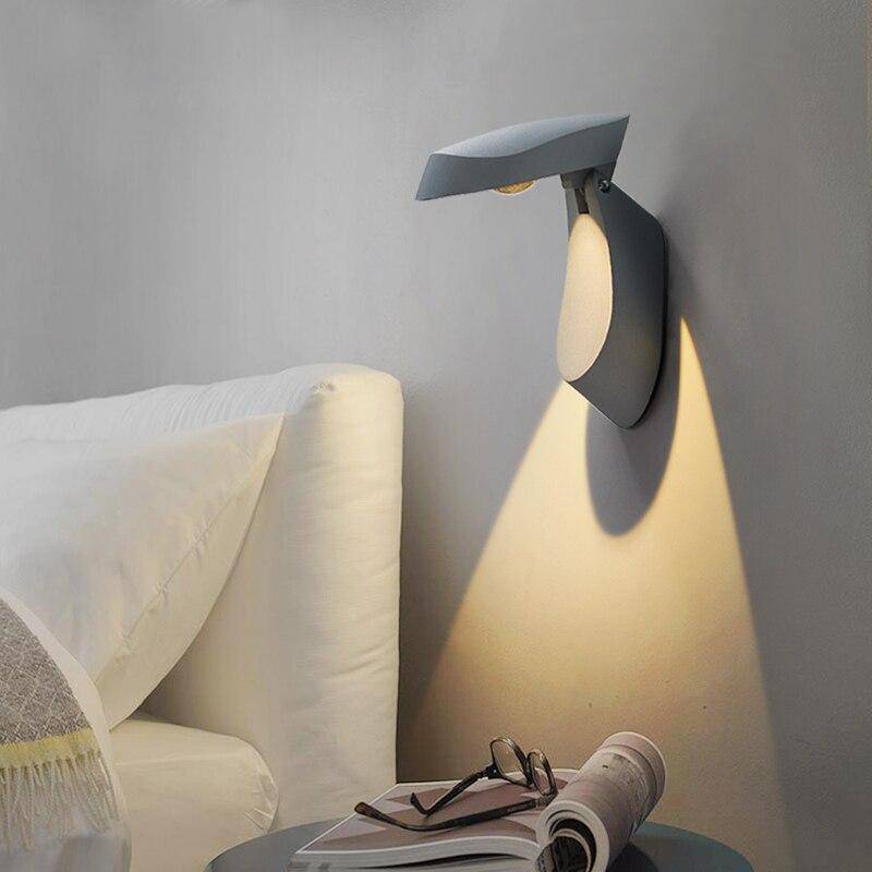 Applique murale design à LED avec abat-jour en métal géométrique Loft