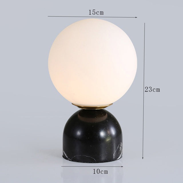 Lampe à poser moderne ronde et base style marbre Bailey
