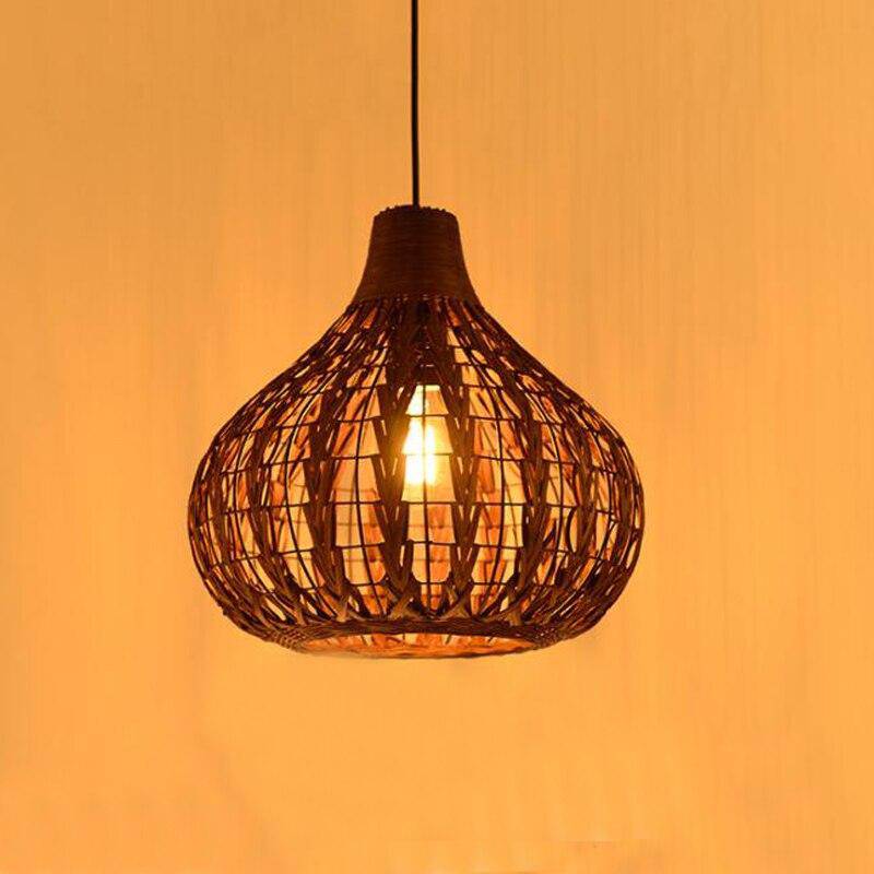 Suspension en bambou marron foncé Rattan