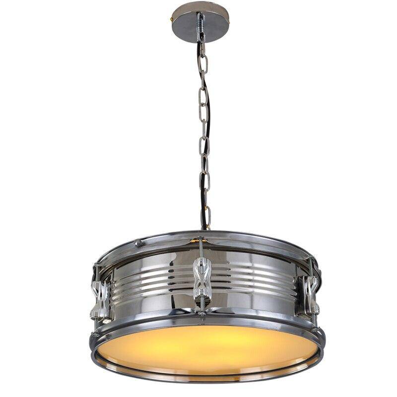Suspension rétro LED en métal style tambour de batterie