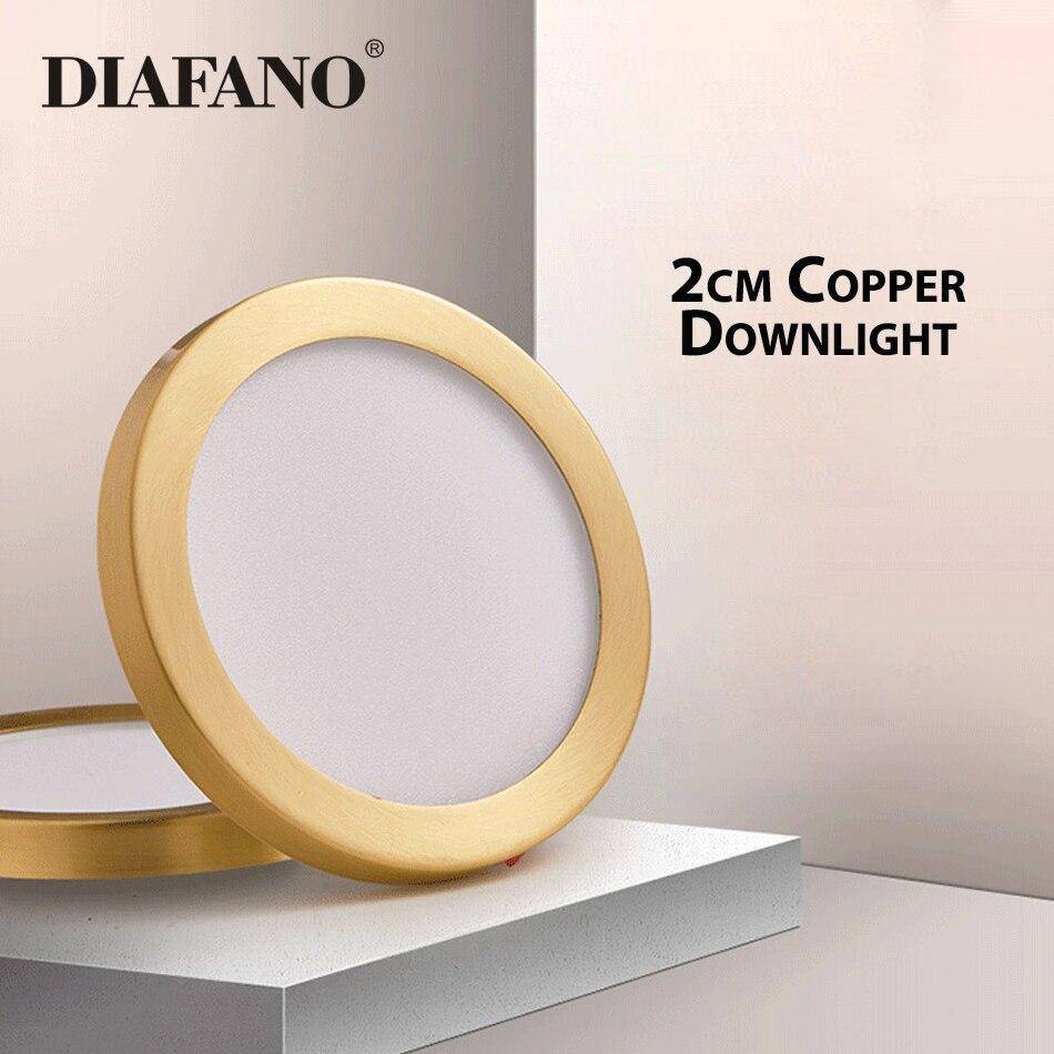 Spot encastré LED rond avec bordure dorée