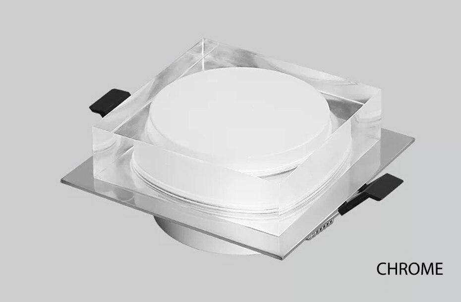 Spot design carré LED style chromé