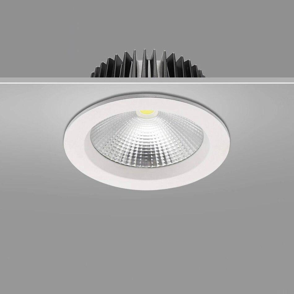 Spot encastré rond moderne en aluminium blanc
