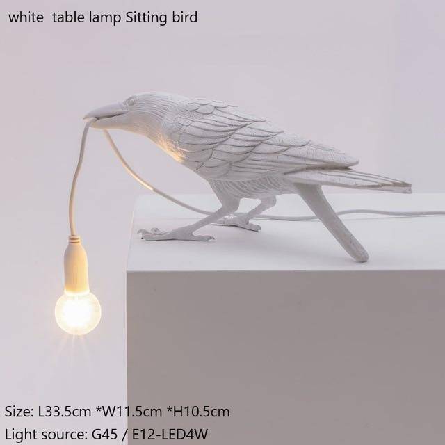 Applique murale LED avec oiseau qui tient une lampe dans son bec