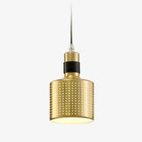 Suspension design LED cylindre arrondi en métal cuivré