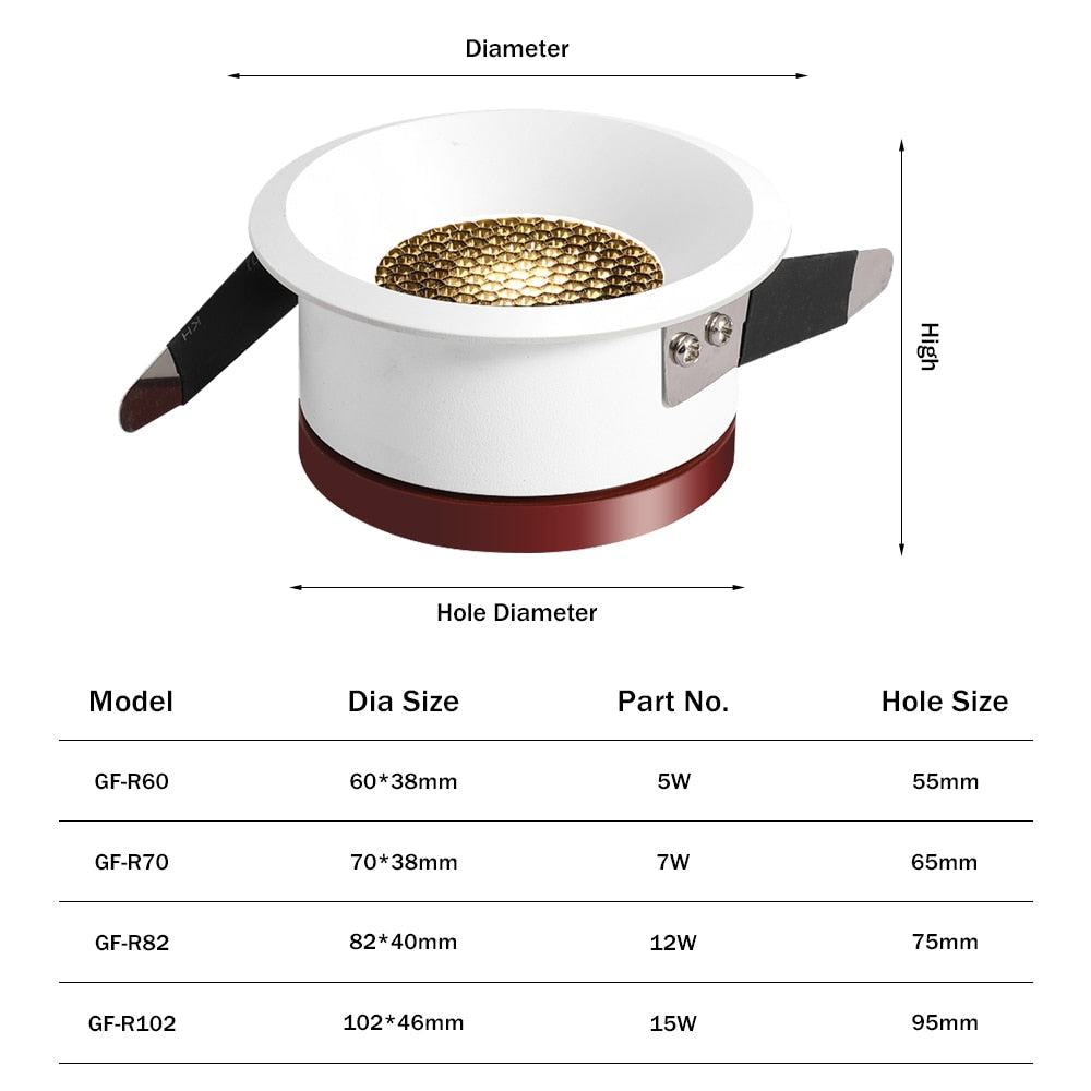 Spot moderne LED style ruche dimmable et encastrable Phoebe
