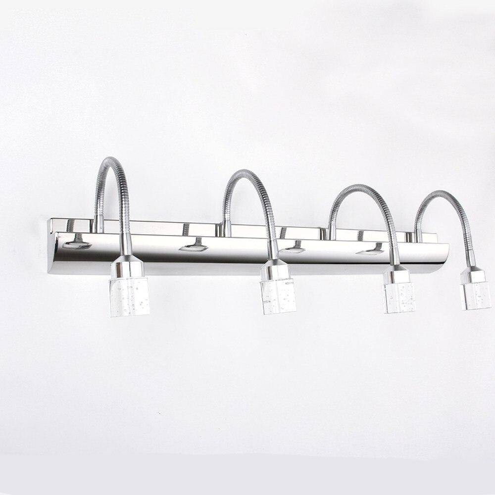 Applique murale LED pour miroir et salle de bain avec lampe dirigeable en verre